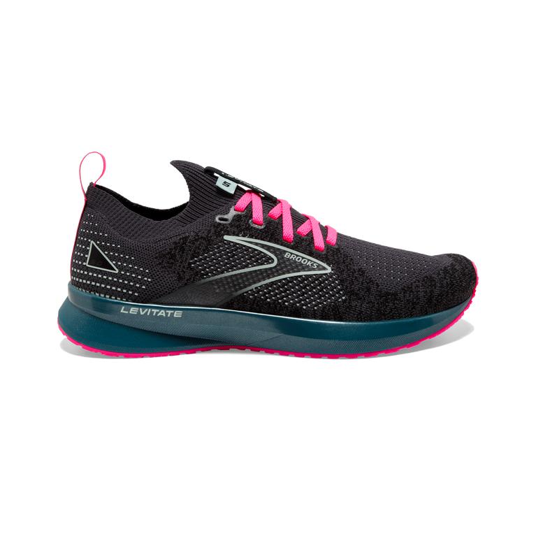 Brooks Levitate Stealthfit 5 - Womens Energy Return Road Running Shoes - Black/Blue/Pink (76429GRVD)